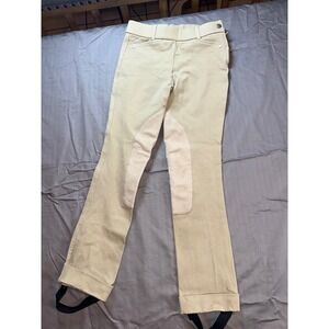 Ariat Heritage Knee Patch Jodhpurs Youth 10 Tan Riding Breeches Equestrian Pants